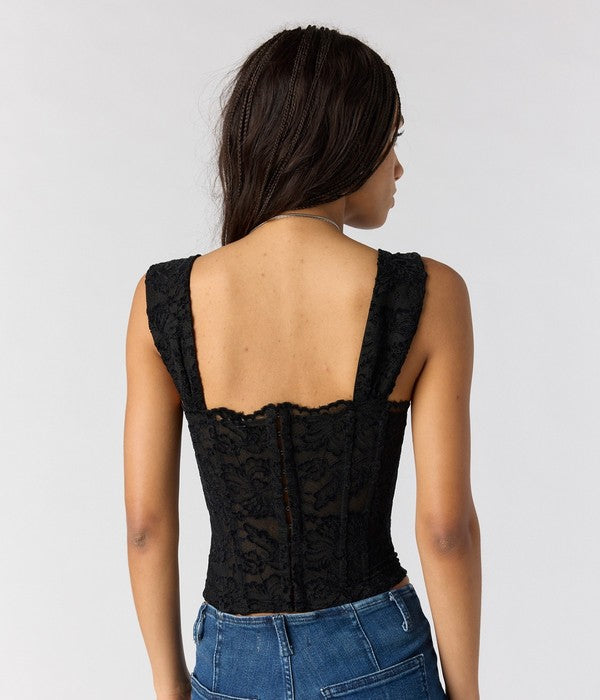 Free People Pretty Little Secrets Corset in Black, back view