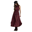 Plaid Ruffle Trim Smocked Maxi Dress-