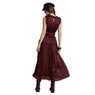 Plaid Ruffle Trim Smocked Maxi Dress-RAISONNEL-EC13572