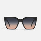 Quay Level Up Matte Black Fade Coral. Level Up with these popular square frame that offers a dramatic, chic look for any occasion. This ultra-flattering design features a stylish metal brow bar for instant glamour and angled outer edges to enhance the natural contouring of your cheekbones.