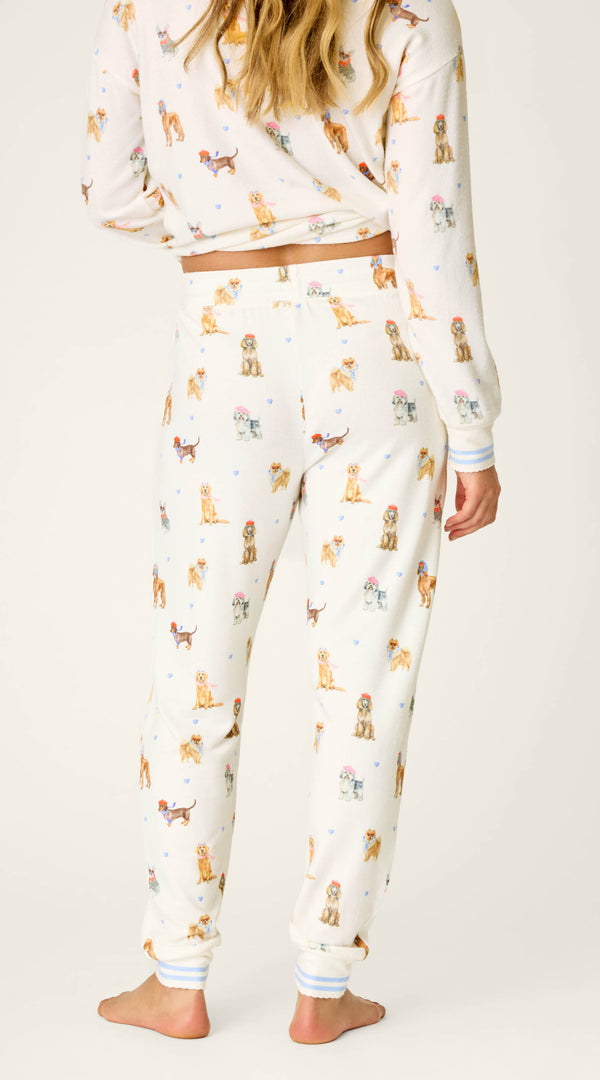 P.J. Salvage Meet Me in Pawris jogger pajama pants in Ivory