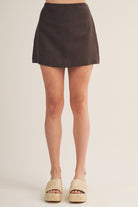 Mini skort with clean silhouette and built-in shorts