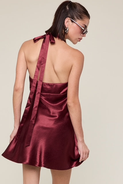 plum satin mini dress Satin Mini Dress L / Plum