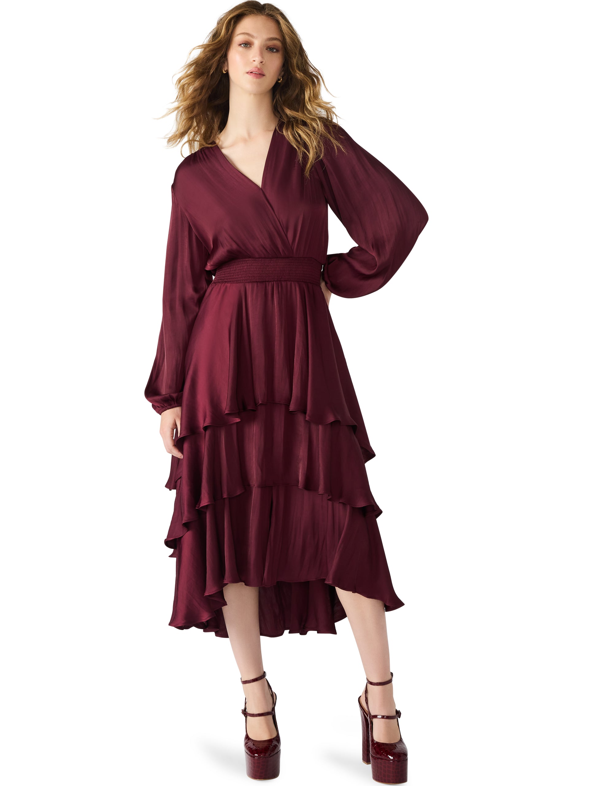 steve madden burgundy dress Steve Madden Hailee Long Sleeve Mesh Body-Con Dress in Wine at Nordstrom, Size Medium
