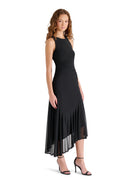 mesh midi dress, sheer overlay dress, black midi dress women, cocktail midi dress, mesh skirt dress, sleeveless midi dress, event dress women, asymmetrical midi dress, boutique evening dress