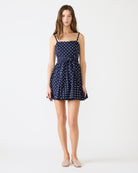 polka dot mini dress, women’s mini dress, tie waist dress, sleeveless mini dress, boutique women’s dresses, casual mini dress, feminine mini dress, summer mini dress, date night dress, lightweight women’s dress, everyday mini dress