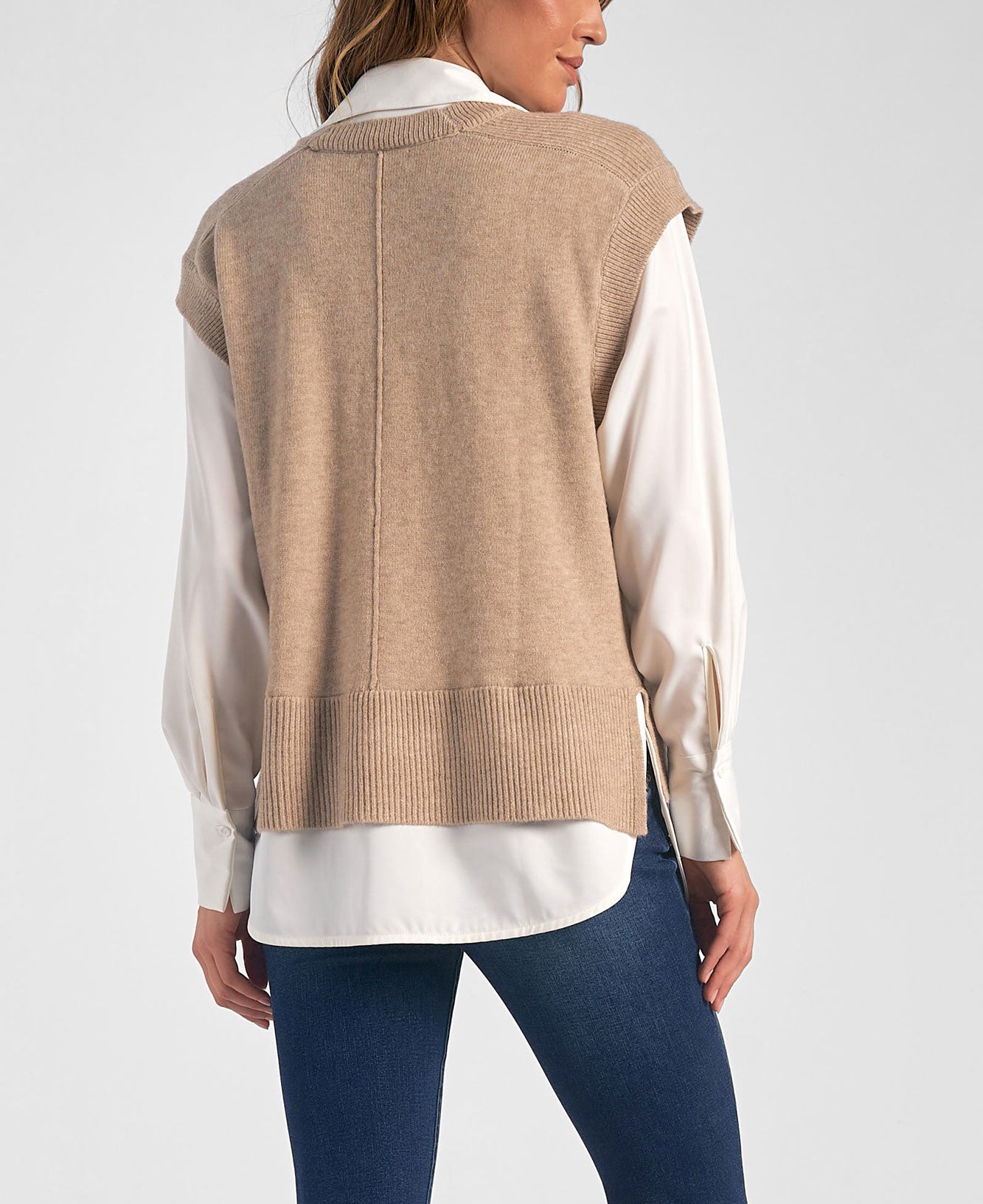 Elan Vest Overlay Sweater