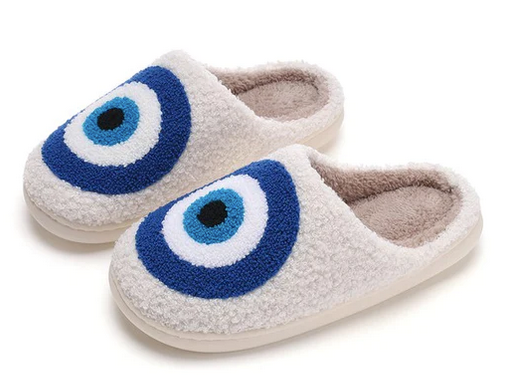 Evil Eye Slippers. Ward away evil and look cute doing it in these comfy cozy Evil Eye Slippers.