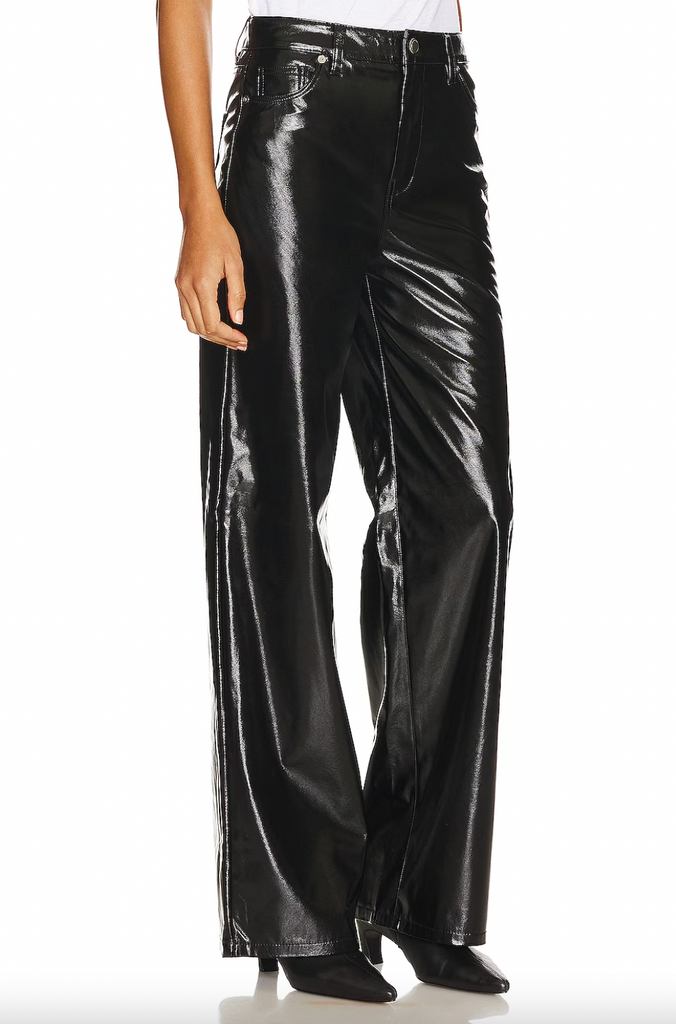 Blank NYC Coated Pant Black. These coated pants have a shiny look that's somewhere between a faux and patent leather, perfect for making a statement this winter.