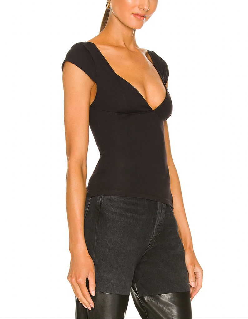 Free People Duo Corset Cami Black. One part bra, one part cami, this corset-inspired style features a deep sweetheart neckline with capped sleeves and seamed cup design, featured in an innovative, sculpting duo fabric that enhances your natural shape with a compressive (never constricting!) mesh underlayer.