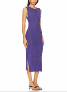 Steve Madden Amirah Sweater Dress Vintage Blue. Introduce some effortless style to your spring wardrobe with the Amirah Dress. This dropped stitch tank dress features open side slits for a breezy feel while still maintaining a bodycon fit.