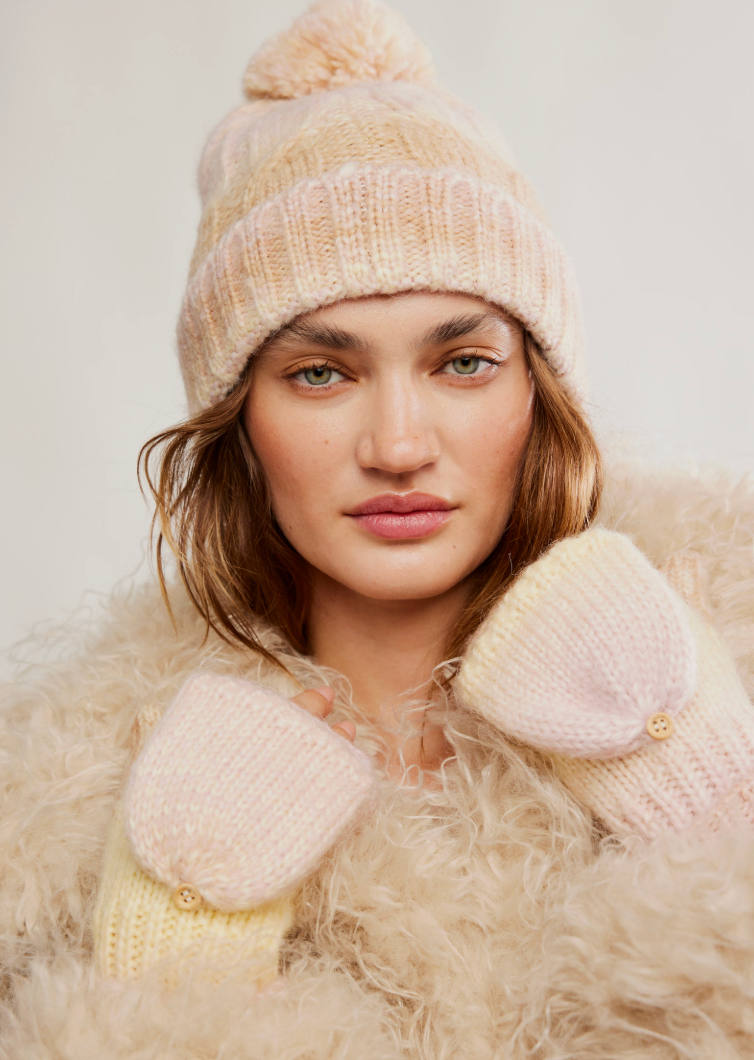 free people rainbow hat and glove set multicolor hat multicolor glove warm winter accessories gift set hat set glove set