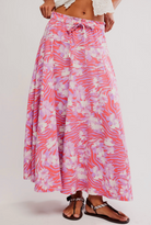 printed maxi skirt, statement maxi skirt, flowy maxi skirt, elastic waist maxi skirt, drawstring maxi skirt, vacation skirt, boutique maxi skirt, bold print skirt, casual maxi skirt, summer maxi skirt, women’s maxi skirt, resort wear skirt