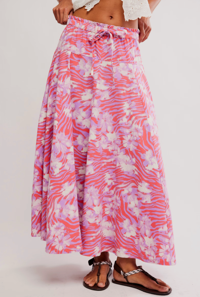 printed maxi skirt, statement maxi skirt, flowy maxi skirt, elastic waist maxi skirt, drawstring maxi skirt, vacation skirt, boutique maxi skirt, bold print skirt, casual maxi skirt, summer maxi skirt, women’s maxi skirt, resort wear skirt