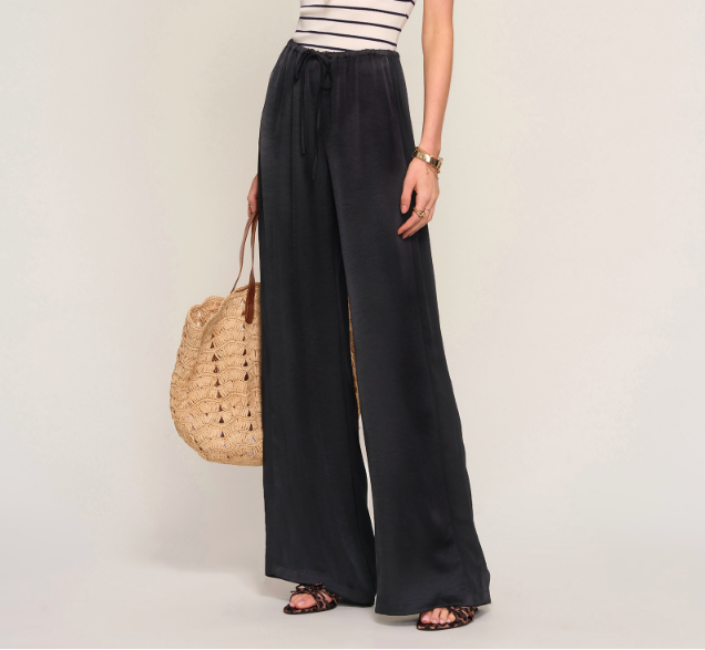 wide leg pants, pull on pants, drawstring pants, relaxed fit trousers, flowy wide leg pants, boutique casual pants, lightweight summer pants, vacation outfit pants, effortless chic bottoms, elastic waist pants, womens boutique fashion, casual wide leg trousers, easy everyday pants, elevated casual style