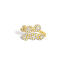 gold pavé ring, teardrop stone ring, double row gold ring, statement gold ring, pavé crystal ring, wrap style ring, elegant gold ring, sparkling statement ring, gold cocktail ring, modern gold jewelry, layered gold ring, boutique jewelry ring, everyday statement ring