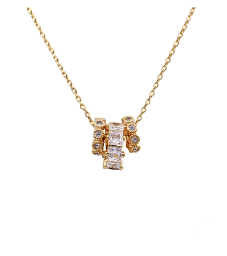 Delicate pendant necklace featuring mixed cut stones on a fine chain designed for everyday wear