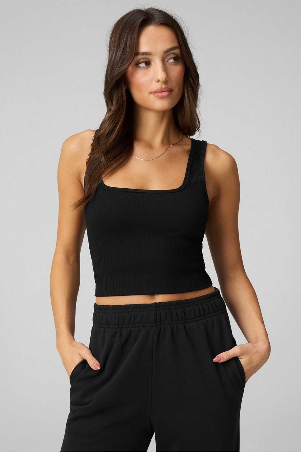 women’s tank top, square neck tank women, fitted tank top, everyday basics women, layering tank top, casual essentials women, sleeveless top women