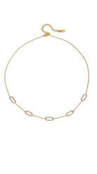 Delicate chain necklace featuring five pavé crystal link accents and an adjustable clasp.