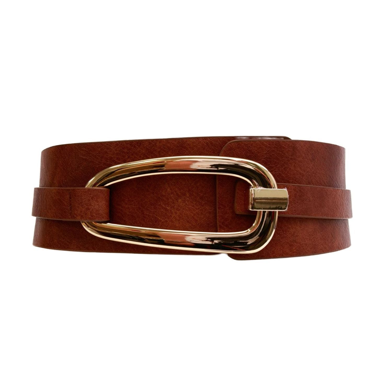 Wide Belt With Gold Buckle-BT281-AlexaKoi