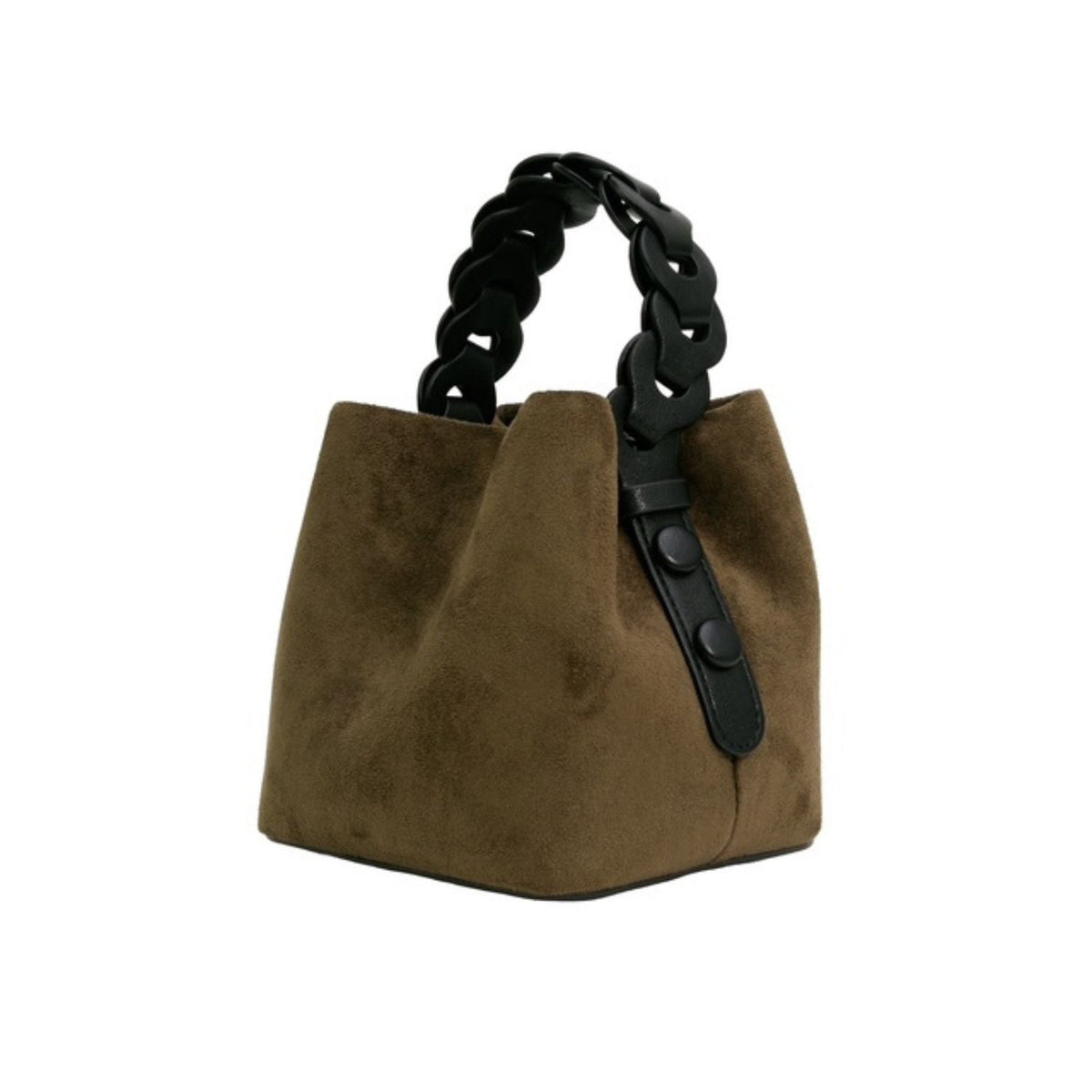 Woven Handle Suede Mini Bag-AK1295-Alexakoi