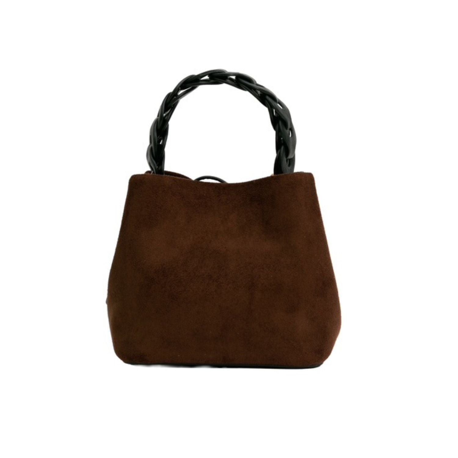 Woven Handle Suede Mini Bag-AK1295-Alexakoi
