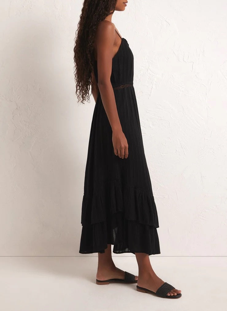 Z Supply Rose Maxi Dress Black. Sunny days are better with the fully lined Rose Maxi Dress. From cowboy boots to flip flops, this dress can be styled with it all!
