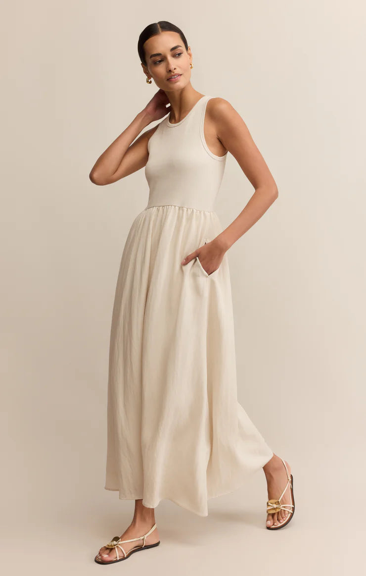 Z Supply Charlotte Midi Dress Crystal / M Z Supply Charlotte Midi Dress Crystal / M