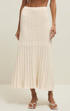 women knit midi skirt, crochet style midi skirt women, textured knit skirt, feminine summer skirt women, flowy midi skirt outfit, vacation ready midi skirt, elevated casual skirt women, effortless resort style outfit, breathable knit skirt women, modern boho midi skirt
