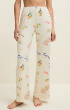 Relaxed lounge pants with elastic waistband and allover print