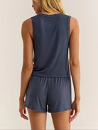 Z Supply Warmer Days Tank Supernova. A staple top for any season, this model jersey muscle tank is lightweight and soft and meant to hit at the waist.