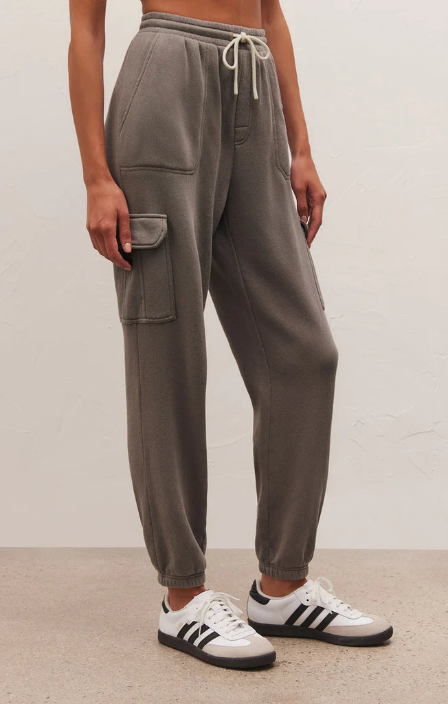 Z Supply Cargo Jogger Lunar Grey. Get the cargo trend covered with the comfy, relaxed Cargo Jogger. Made using cotton fleece fabric, this lightweight jogger has a worn-in feel like your fave sweat pant. Make a matching set with the Cargo Hoodie.