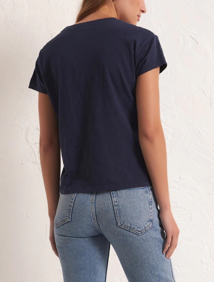 Z Supply Modern Slub Tee Inca. This Essential tee is a must-have in every closet! This casual wardrobe base-layer essential is great for layering and looks so good with your fave pair of jeans.
