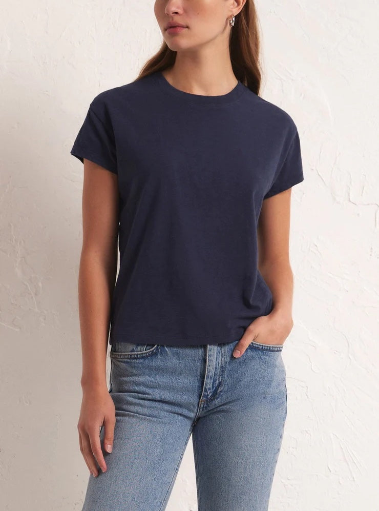 Z Supply Modern Slub Tee Inca. This Essential tee is a must-have in every closet! This casual wardrobe base-layer essential is great for layering and looks so good with your fave pair of jeans.