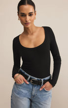 z supply second skin scoop neck top