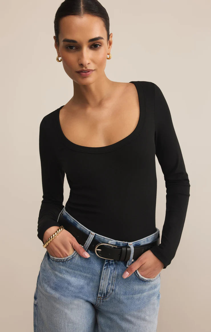 z supply second skin scoop neck top