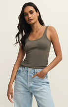 scoop neck tank, fitted tank, layering tank, everyday basics, essential tank top, stretchy tank, casual tank, minimalist style, wardrobe staple, chic basics, versatile top, travel outfit, comfy outfit