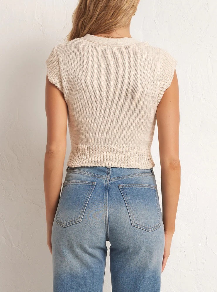 Z Supply Roped In Sweater Vest Sandstone. When you want the chunky sweater look without the bulky feel, you'll reach for the Roped In Sweater Vest. Cropped and comfy, this flattering top sits above the waist and looks so good with denim.
