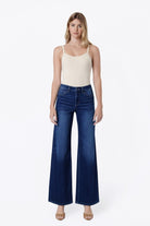 Flying Monkey High Rise 4 Way Stretch Wide Knit Denim in Abound, front view