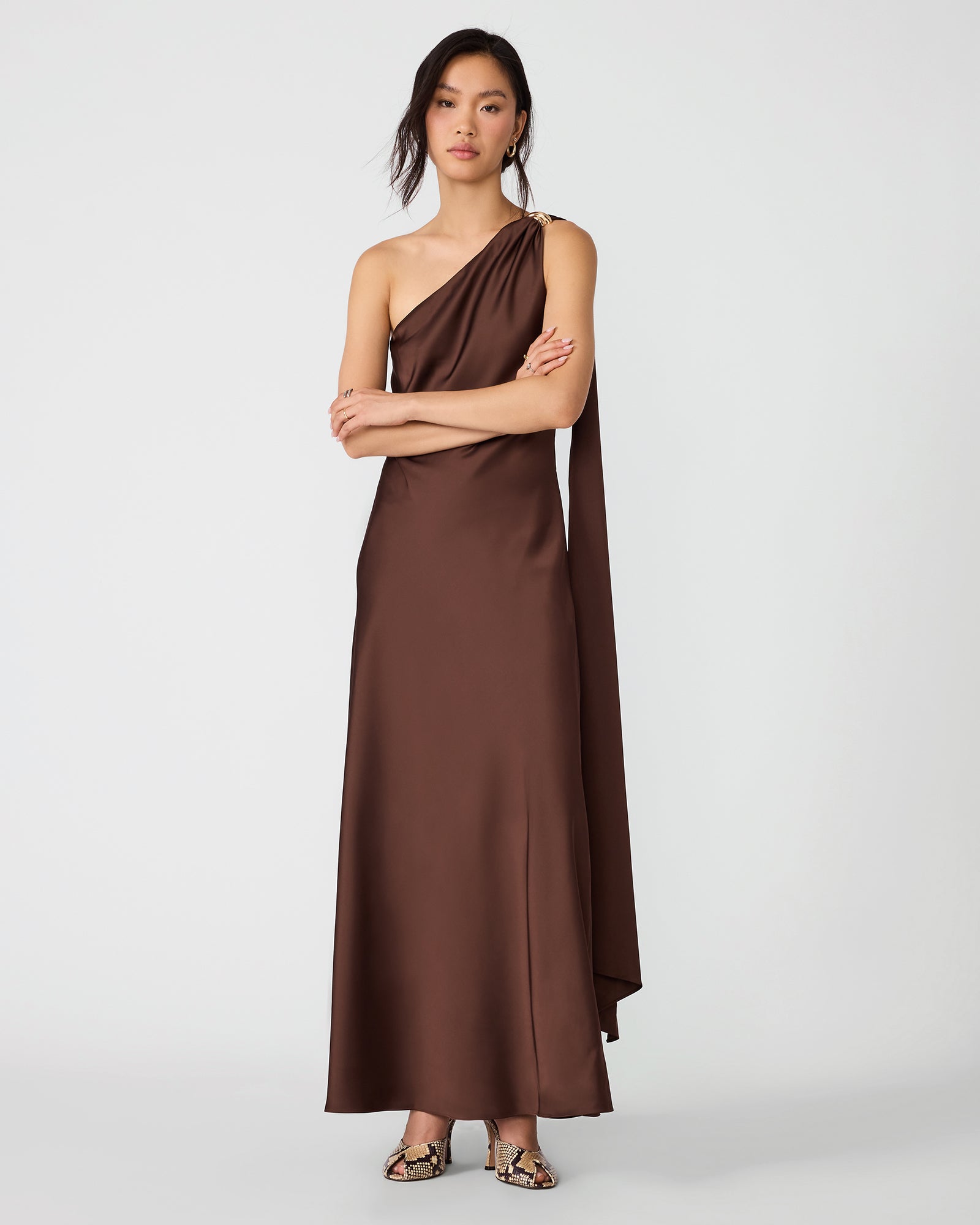Steve Madden Aurorah Dress in Shaved Chocolate, front view