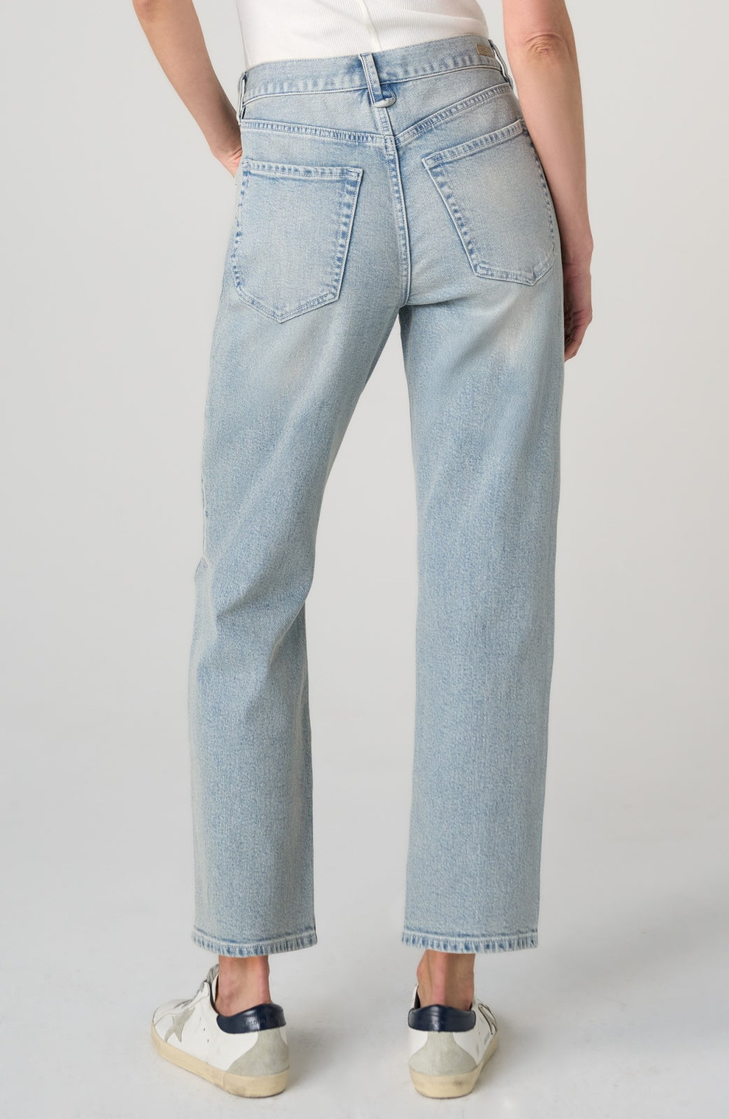 Liverpool Maisie High Rise Vintage Straight in Prairie Mist, full-length back view