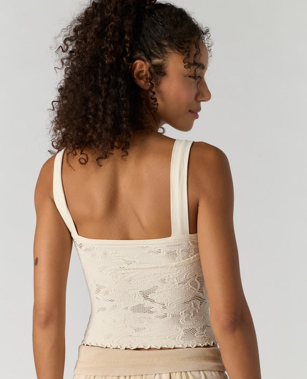 Free People Heirloom Cami in Tofu, back view