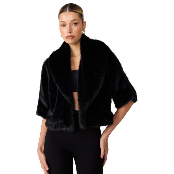Steve Madden Hestia Coat in Black, front view