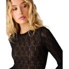 Steve Madden Sierra Knit Top in Black Onyx, detail view