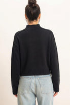 HYFVE Mock Neck Sweater in Black, back view