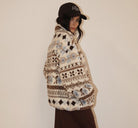 Bailey Rose Fleece Pullover in Cream Brown, side view