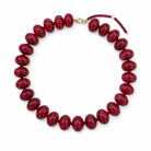 OMG Blings 20mm Resin Rondelle Beaded Necklace in Burgundy