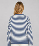 Dreamers Penguin Stripe Sweater in Blue, back view