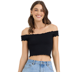 off shoulder crop top, smocked crop top women, off the shoulder top women, cropped smocked top, stretchy crop top, summer crop top women, casual crop top, everyday top women, weekend wear top, women’s tops, casual essentials