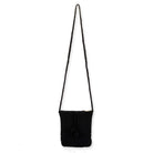 black crochet crossbody bag, crochet shoulder bag, boho black handbag, woven crossbody purse, minimalist crossbody bag, summer crochet bag, vacation crossbody purse, slim crossbody bag, boho chic handbag, lightweight crossbody bag, textured black purse, resort style crossbody
